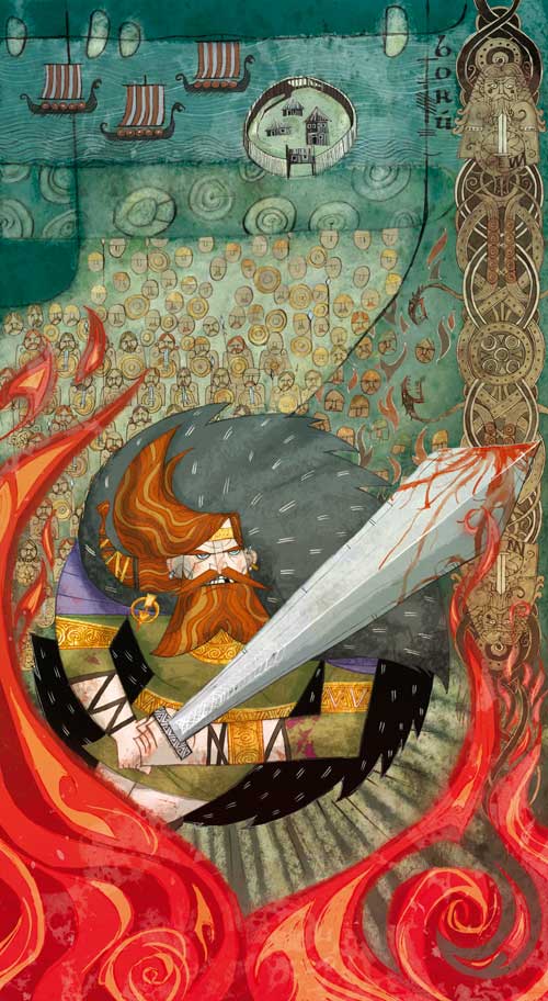 Ilustração de Brian Boru exposta na exposição