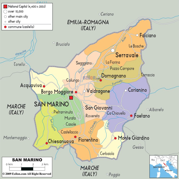 Mapa de San Marino
